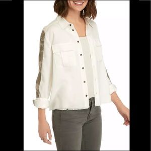 VINTAGE HAVANA~Size M~Camouflage Trim Shirt Jacket